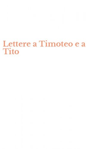 Lettere a Timoteo e a Tito