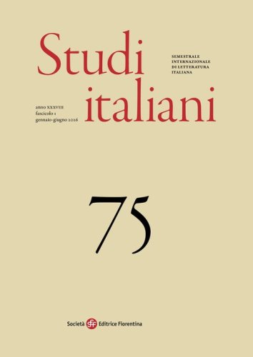 Studi italiani. Semestrale internazionale di letteratura italiana