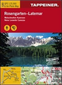 Cartina Catinaccio. Carta escursionistica & carta panoramica aerea