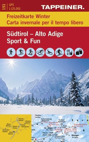 S&uuml;dtirol-Alto Adige. Sport & fun. Freizeitkarte winter-Carta invernale per il tempo libero 1:125.000