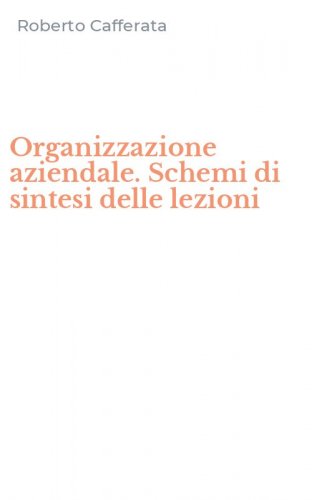 Organizzazione aziendale. Schemi di sintesi delle lezioni