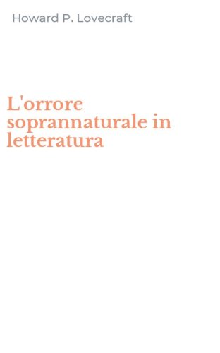 L'orrore soprannaturale in letteratura