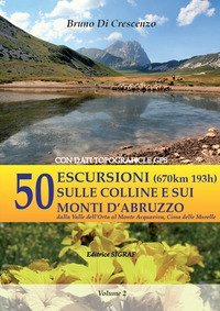 50 escursioni (670km 193h) sulle colline e sui monti d'Abruzzo dalla Valle dell'Orta al Monte Acquaviva, Cima delle Murelle. Con dati topografici e GPS