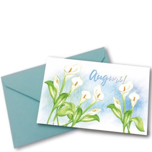 AUGURI - cm 10,3 x 6,5  biglietto cm 11 x 7 busta
