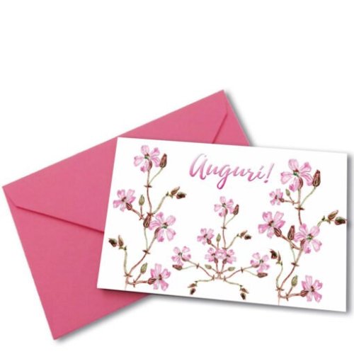AUGURI - cm 10,3 x 6,5  biglietto cm 11 x 7 busta