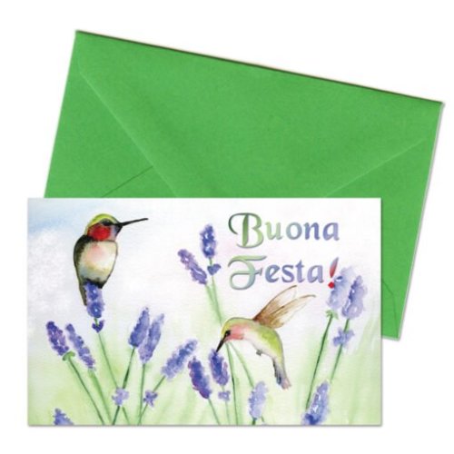 BUONA FESTA - cm 10,3 x 6,5  biglietto cm 11 x 7 busta