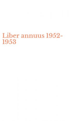 Liber annuus 1952-1953