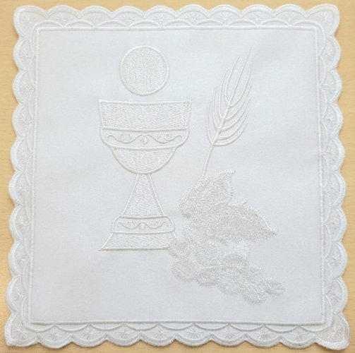 PALLA CALICE, SPIGA E UVA. - Misure: 19 x 19cm.