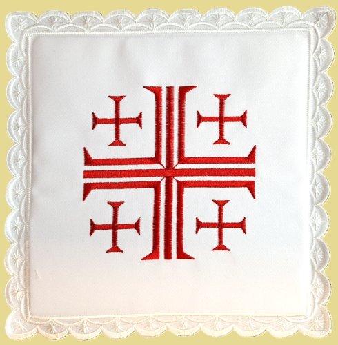 PALLA CROCE GERUSALEMME  ROSSA - Misure: 19 x 19cm