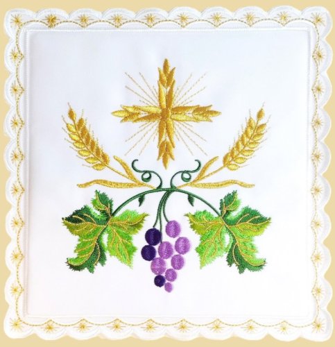 PALLA CROCE GRANO E UVA - Misure: 19 x 19,5 cm.