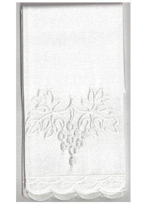 PURIFICATOIO GRAPPOLO UVA BIANCO - Ricamo bianco su bianco.
