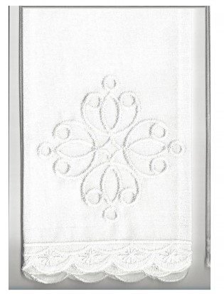 PURIFICATOIO ROSA CROCE - Ricamo bianco su bianco.