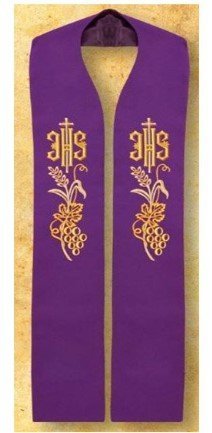 STOLA VIOLA CON IHS E TRALCIO UVA