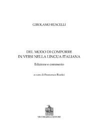 Del modo di comporre versi nella lingua italiana