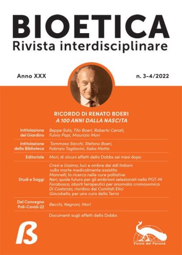 Bioetica. Rivista interdisciplinare