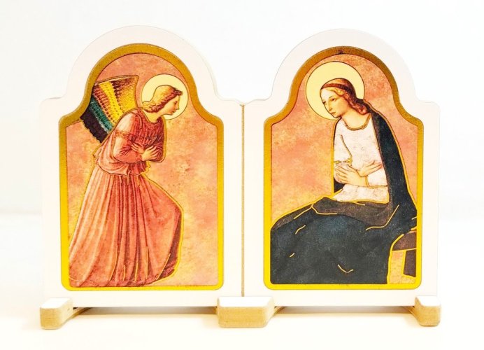 DITTICO ANNUNCIAZIONE DELL'ANGELO A MARIA VERGINE - Misure: 10x14 cm