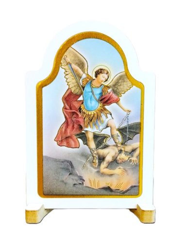 SAN MICHELE QUADRETTO LEGNO - Misure: 10x7 cm