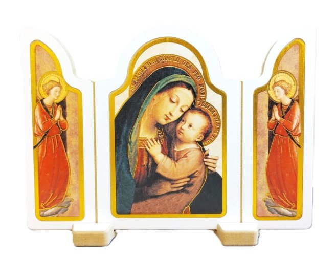 TRITTICO MADONNA DEL BUON CONSIGLIO - Misure: 10x14 cm