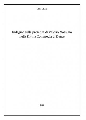 Indagine sulla presenza di Valerio Massimo nella Divina Commedia di Dante