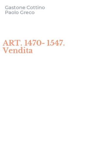 ART. 1470-1547. Vendita