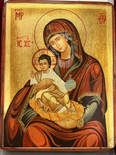 MADONNA DELLA MISERICORDIA 14X18 CM - Icona dipinta a mano